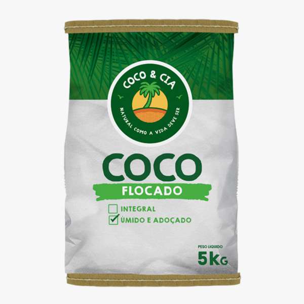 Coco Flocado Úmido e Adoçado 5kg