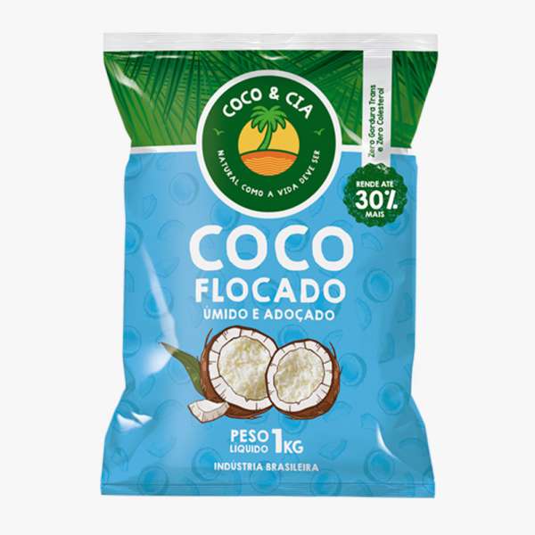 Coco Flocado Úmido e Adoçado 1kg