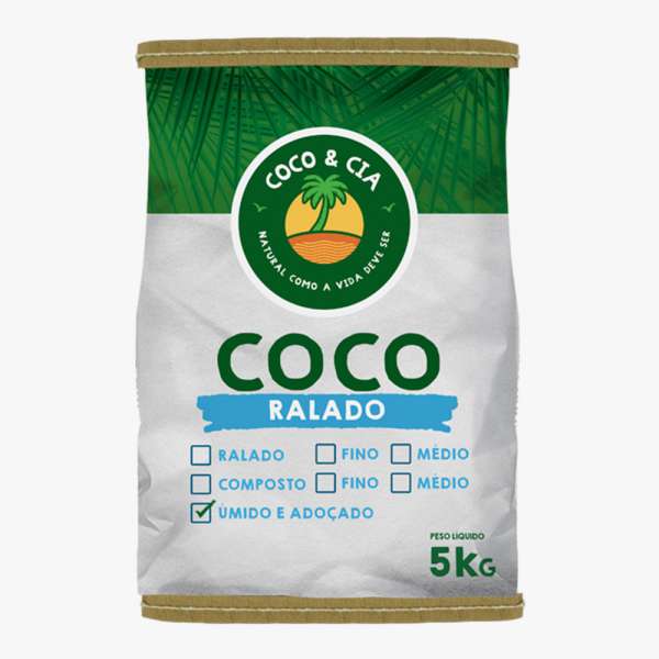 Coco Ralado Úmido e Adoçado 5kg